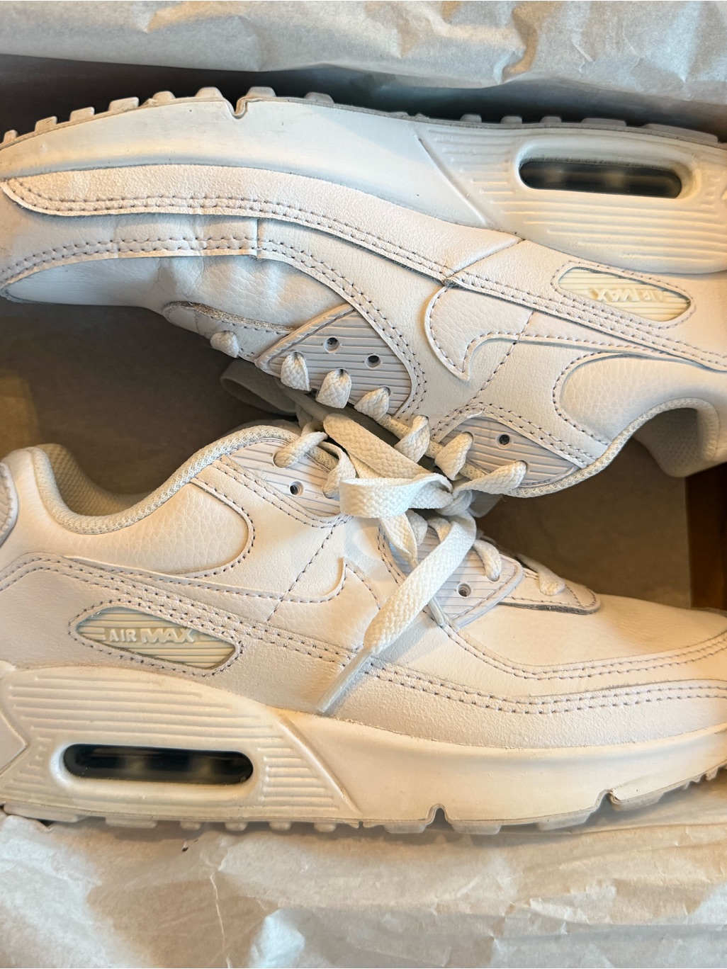 Nike Kids All-White Air Max Lace-Up Sneakers